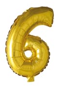 Miniatyrbild 1 av 3: Ballong Siffra 6 Guld 86 cm