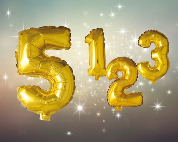 Ballong Siffra 5 Guld 86 cm