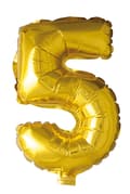 Miniatyrbild 1 av 3: Ballong Siffra 5 Guld 86 cm
