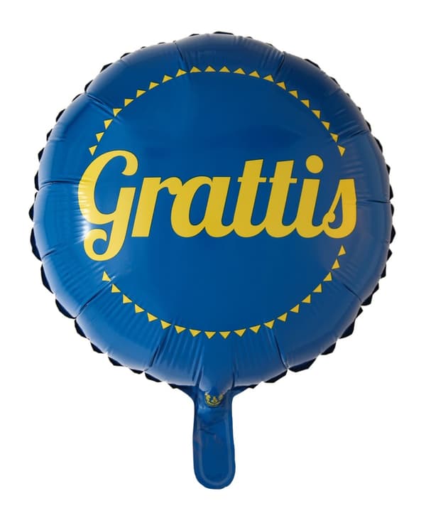 Ballong Grattis Blå Rund Folie 46 cm