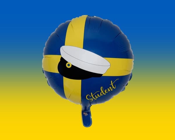 Ballong Student Blå/Gul Folie 46 cm