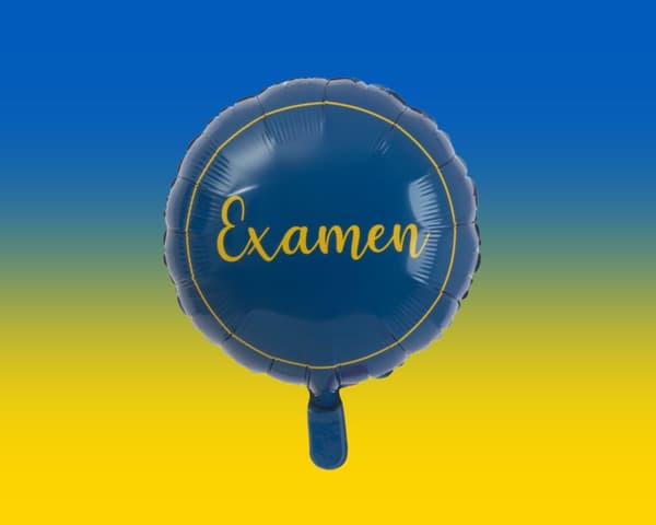 Ballong Examen Blå Rund Folie 46 cm