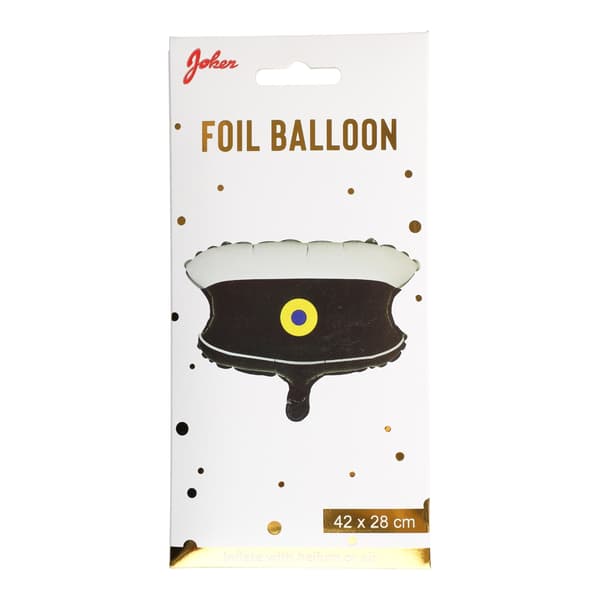 Ballong Student Studentmössa Vit/Svart Folie 42 cm