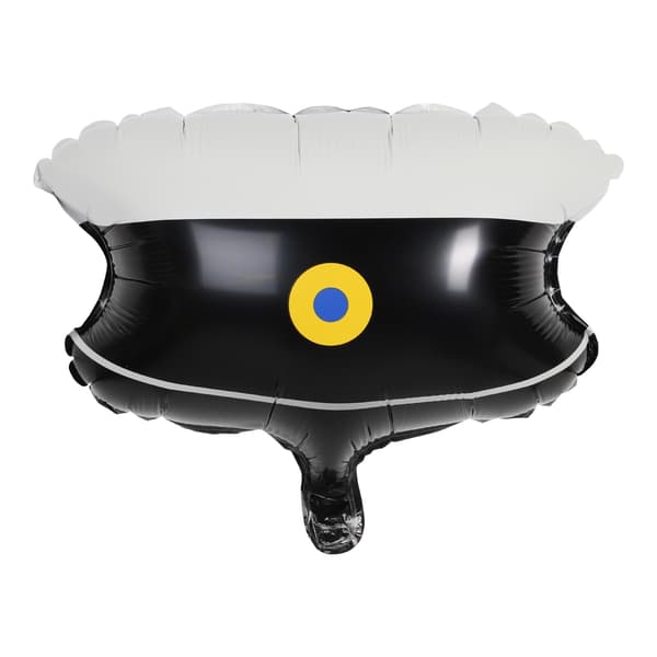 Ballong Student Studentmössa Vit/Svart Folie 42 cm