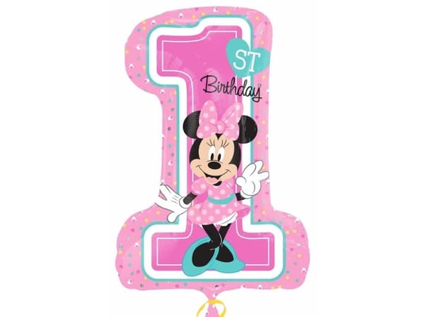 AMSCAN Folieballong Nummer Minnie 1-årsdag (3435201)