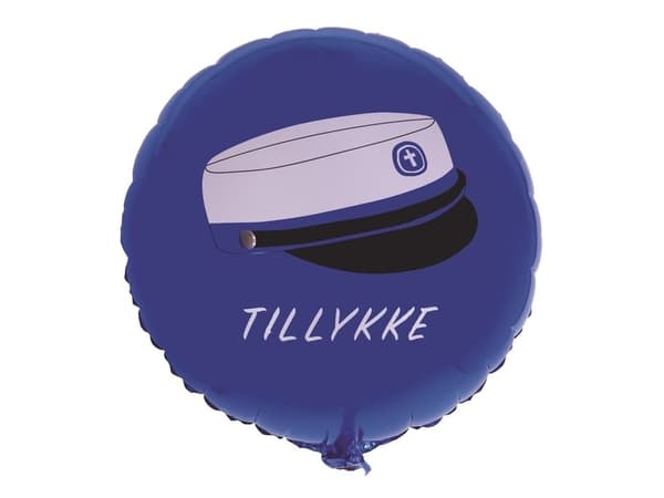 Sininen folio ilmapallo valmistumisen korkki