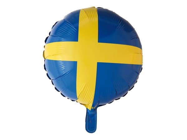 Svensk flag folieballon, 46 cm