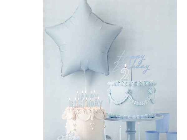 Misty blue stjärna folieballong, 48 cm