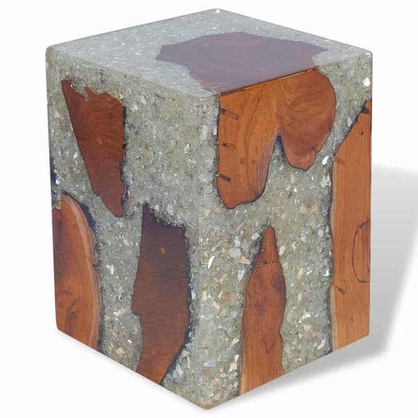 vidaXL Krakk heltre teak og harpiks