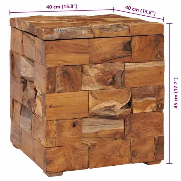 vidaXL Oppbevaringskrakk heltre teak