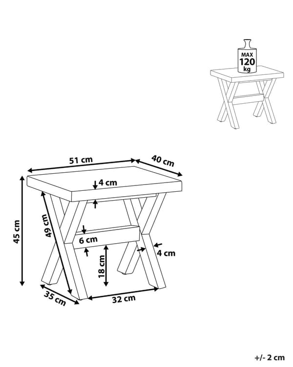 Jakkara harmaa 51 x 40 x 45 cm betoniefekti akaasiapuiset jalat moderni tyyli