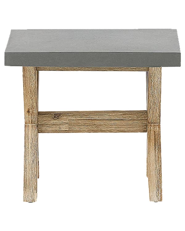 Jakkara harmaa 51 x 40 x 45 cm betoniefekti akaasiapuiset jalat moderni tyyli