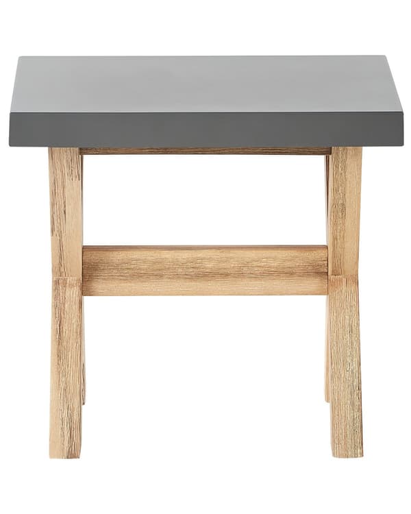 Jakkara harmaa 51 x 40 x 45 cm betoniefekti akaasiapuiset jalat moderni tyyli