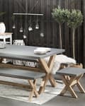 Pikkukuva 2 / 6: Jakkara harmaa 51 x 40 x 45 cm betoniefekti akaasiapuiset jalat moderni tyyli