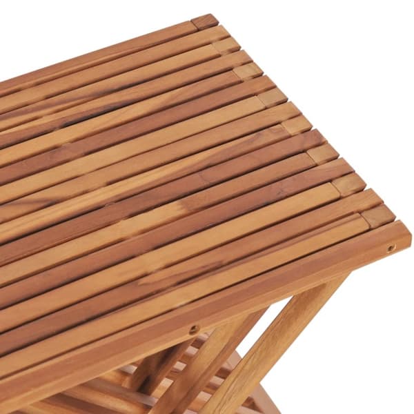 vidaXL Sammenleggbar krakk 40x32x45 cm heltre teak