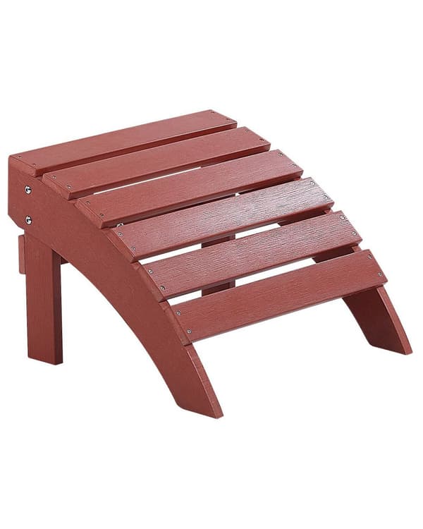 Fodskammel Rød Plastik og Rustfrit Stål 50 x 34 x 43 cm Have Fodstøtte Tilbehør til Altan Terrasse Indretning Skandinavisk Udendørs Retro Stil