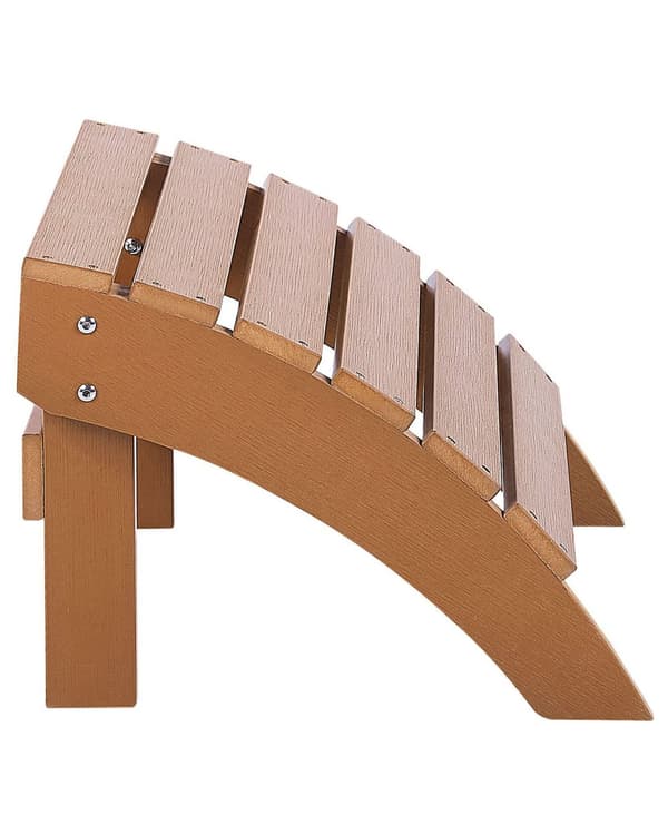Fodskammel Teak Plastik Rustfrit Stål 50 x 34 x 43 cm Have Fodstøtte Tilbehør til Altan Terrasse Indretning Skandinavisk Udendørs Retro Stil