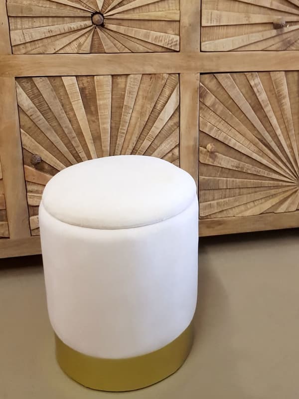 Sammetspall Decoration Stool med lagringsutrymme