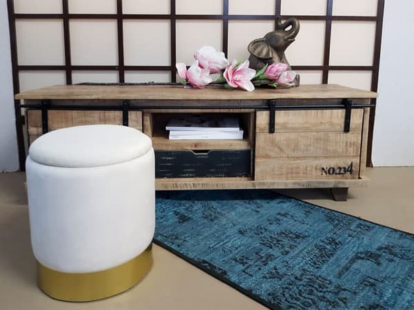 Sammetspall Decoration Stool med lagringsutrymme