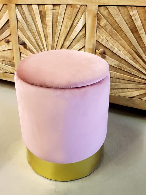 Sammetspall Decopouf Velor Stool med lagringsutrymme