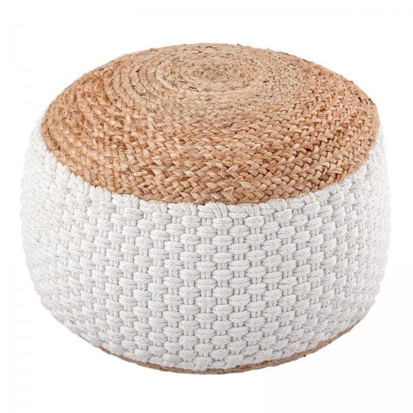 Seat poff jute sits pall runt 50×50 cm dekoration pall