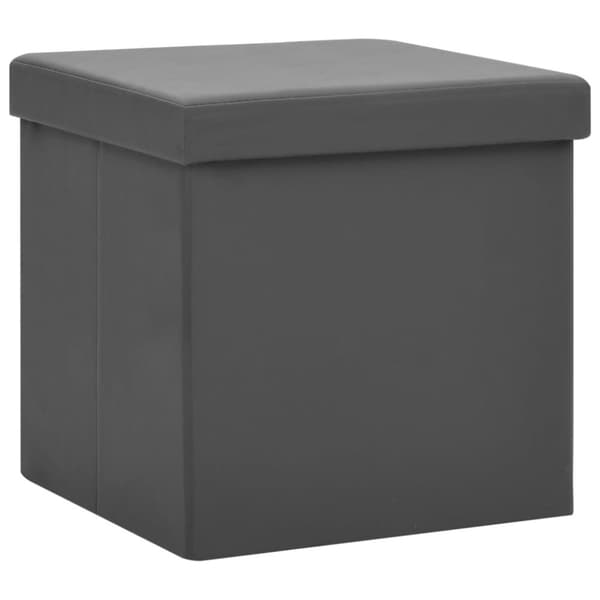 vidaXL foldbare opbevaringspuffer 2 stk. PVC grå