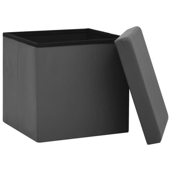 vidaXL foldbare opbevaringspuffer 2 stk. PVC grå