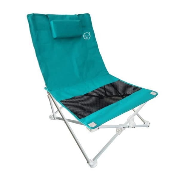 Hopfällbar solstol Turkosblå med transportöverdrag - O'BEACH