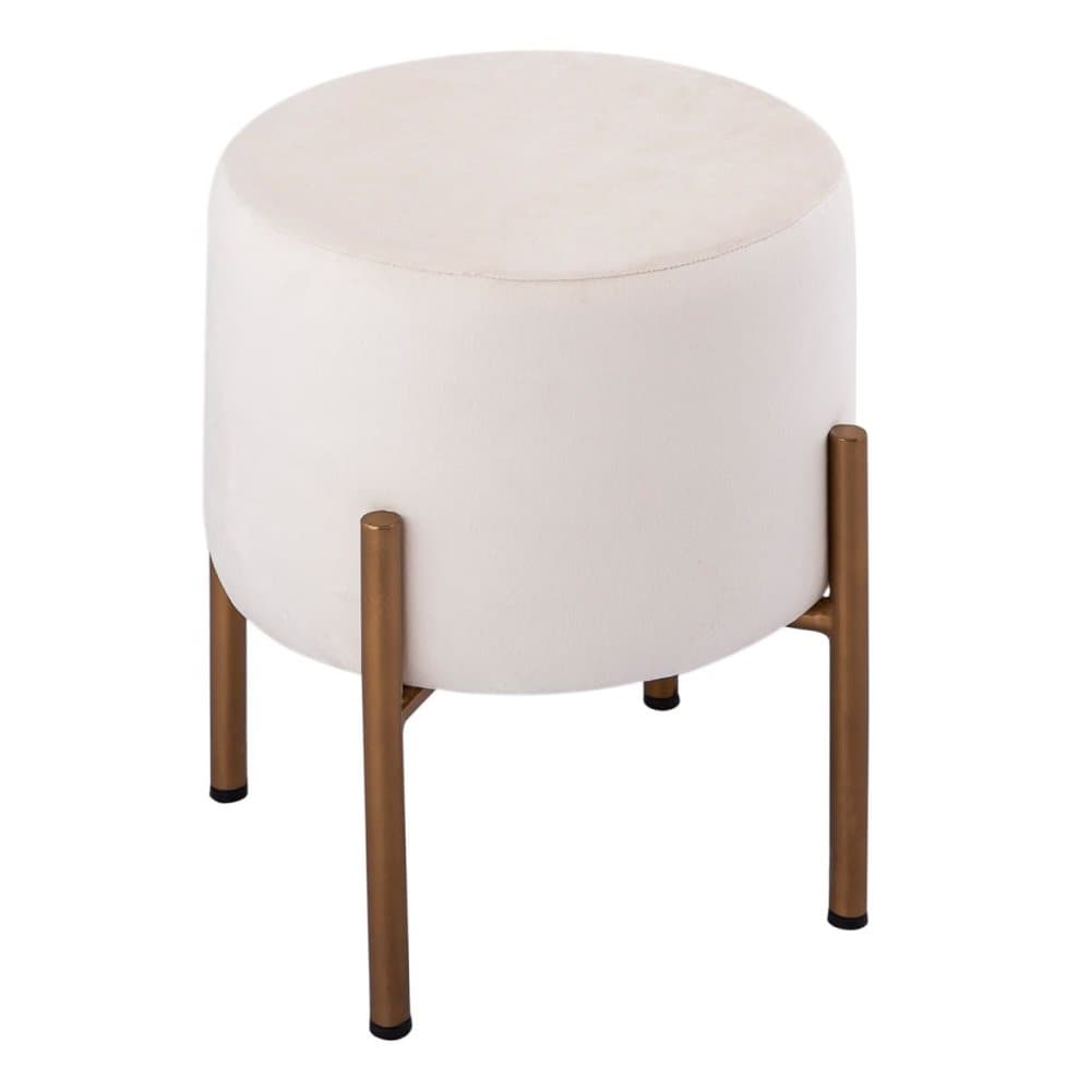 Velvet Stool med en Pouf Ø 32 H 38 cm sittplats Pouf Velor med fötter