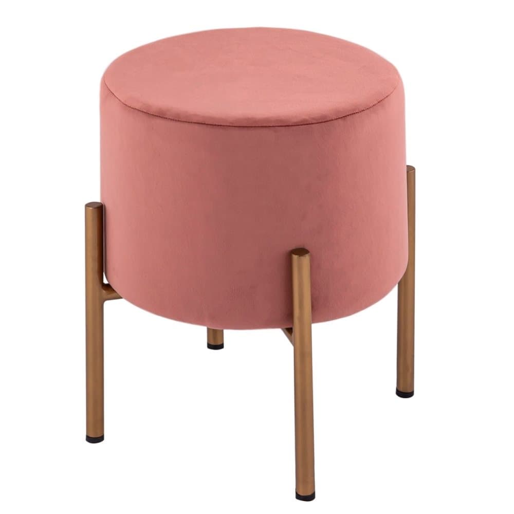 Sammetspuff Pall Ø 32 H 38 cm Pouf Velor med fötter