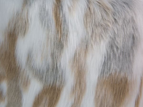 Fotskammel i Grå og Beige Kunstpels Rund Shaggy Krakk på Tripod Ben