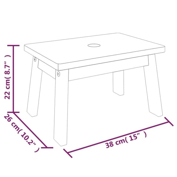 vidaXL Trinnkrakk 38x26x22 cm heltre akasie