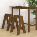 Miniatyrbillede 1 af 9: vidaXL taburetter 2 stk. 40x40x60 cm massivt fyrretræ gyldenbrun
