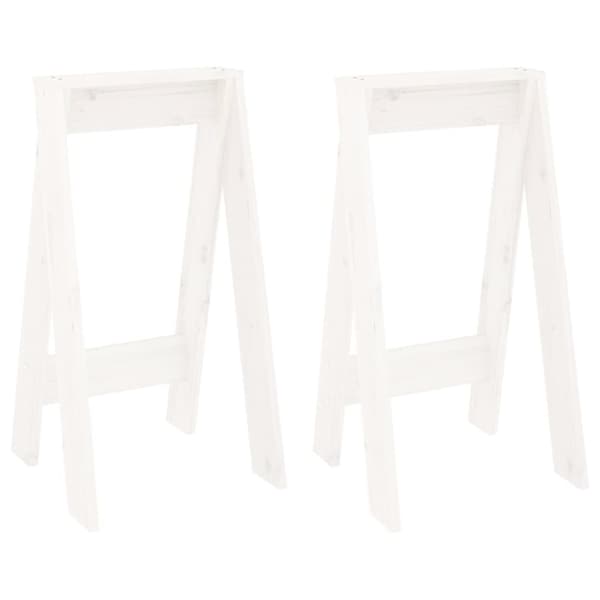 vidaXL Pallar 2 st vit 40x40x75 cm massiv furu