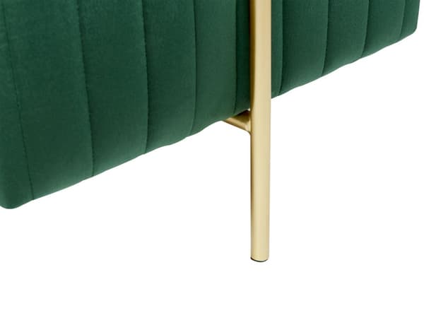 Fotskammel Grønn Fløyel 45 x 45 cm Polstret Gullfarget metallben Firkantet Puff Glamorøs stil Stue