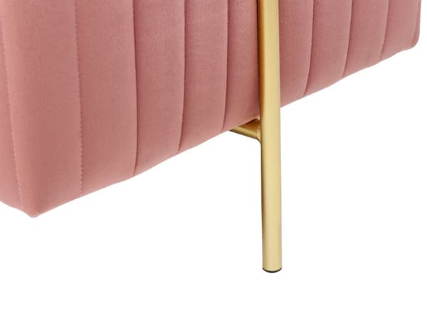 Fotskammel Rosa Fløyel 45 x 45 cm Polstret Gullfarget metallben Firkantet Puff Glamorøs stil Stue