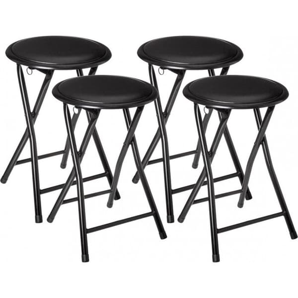 Atmosphera "Elisa" PVC hopfällbar pall - Svart - Paket om 4