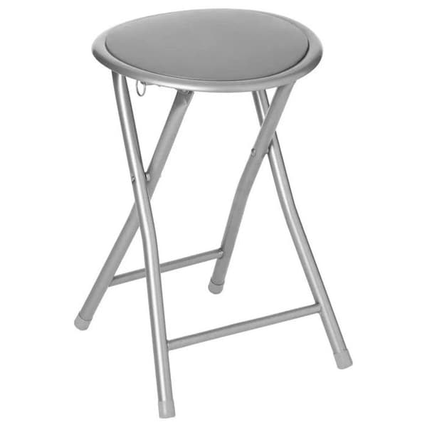Atmosphera "Elisa" PVC hopfällbar pall - Grå - Paket om 1
