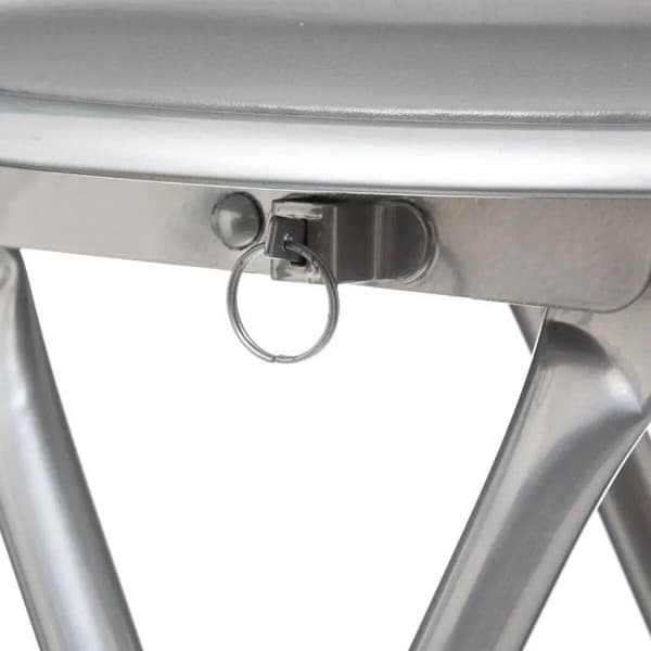 Atmosphera "Elisa" PVC hopfällbar pall - Grå - Paket om 4