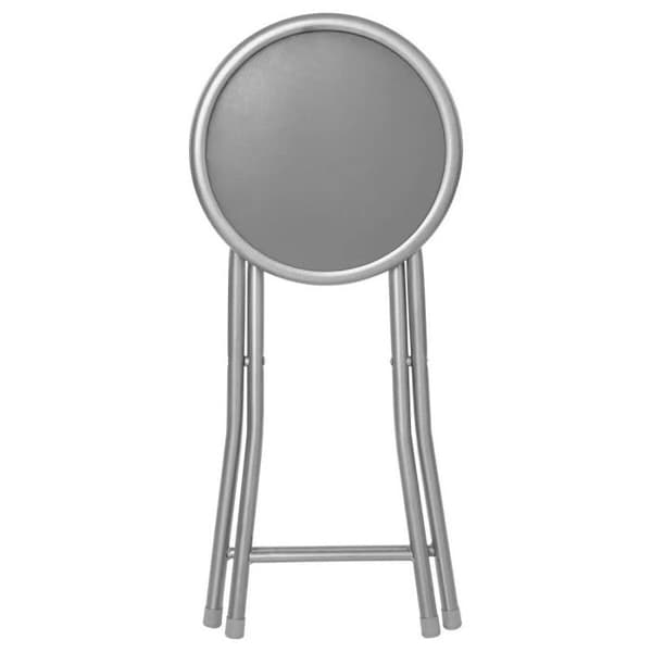Atmosphera "Elisa" PVC hopfällbar pall - Grå - Paket om 4