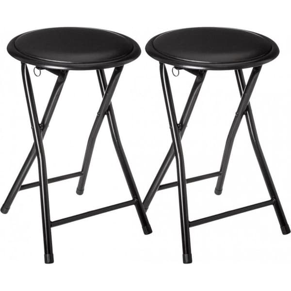 Atmosphera "Elisa" PVC hopfällbar pall - Svart - Paket om 2