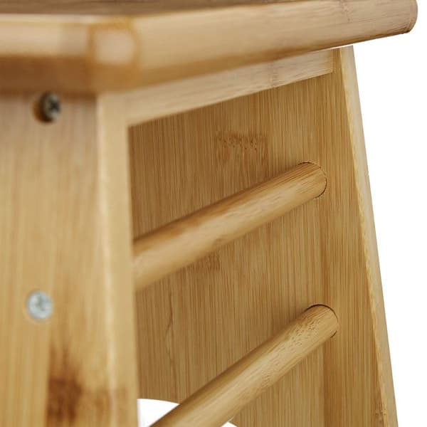 Relaxdays Taburett, bambu, upp till 100 kg, stegstol, barnstol badrum, fotstöd 20x33x21,5 cm, natur