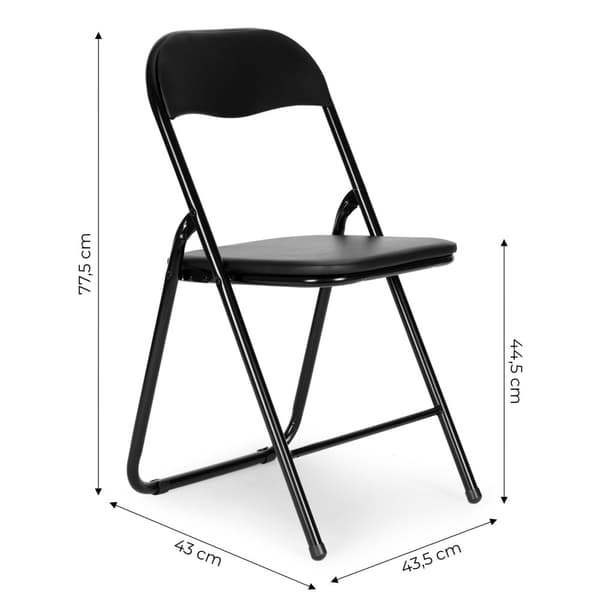 Klappstühle - Set mit 4 - 77,5x43x43,5 cm - schwarz