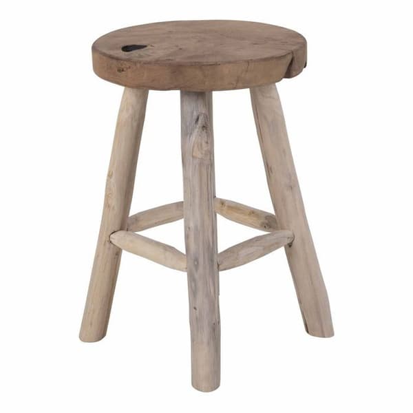 Rund pall 30x45 cm i brun teak