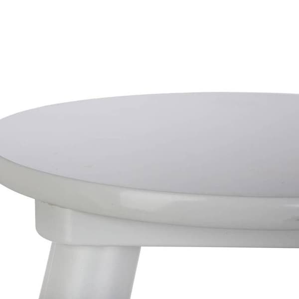Trästoool - ATMOSPHERA - Vit - Diameter 24 cm - Höjd 26 cm - Modern design