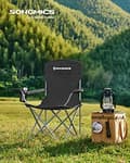 Miniatyrbillede 2 af 4: SONGMICS 2 Foldbare Campingstole, Komfortable, Kraftig Struktur, Udendørsstole, Sort
