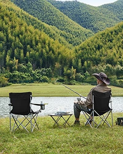 SONGMICS Set med 2 hopfällbara campingstolar, utomhusstolar, stabil struktur
