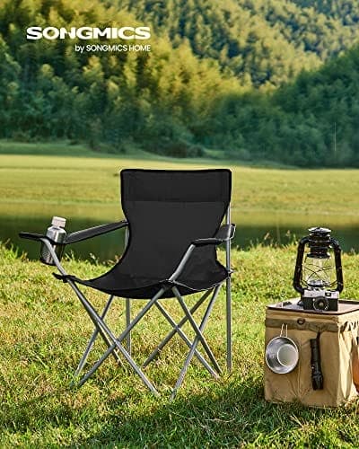 SONGMICS Set med 2 hopfällbara campingstolar, utomhusstolar, stabil struktur