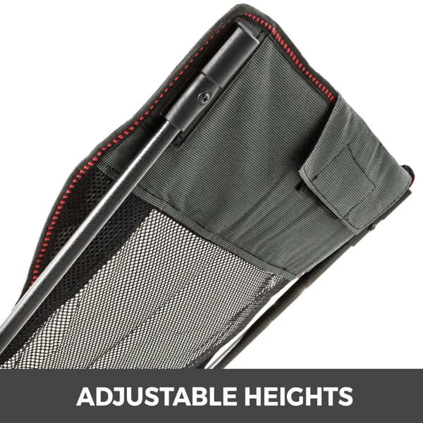 150kg lastkapacitet portabel och hopfällbar liggande campingstol med fotstöd, justerbar höjd, andningsbar mesh, genomtänkt design