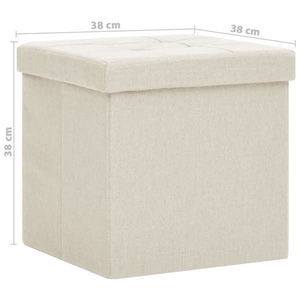 foldbar puf kunstlærred cremehvid